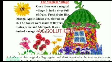 WORKSHEET 11. READING CAMPAIGN (ENGLISH).  FRUITS AND FLOWERS. CLASS 2. SCERT. THE MAGICAL VILLAGE.