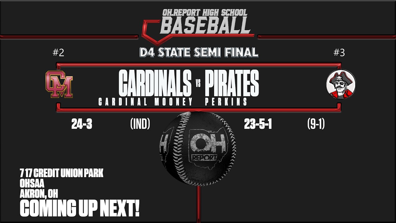#2 Mooney (24-3) vs #3 Perkins (23-5-1) - D4 Baseball State Semifinal Restream