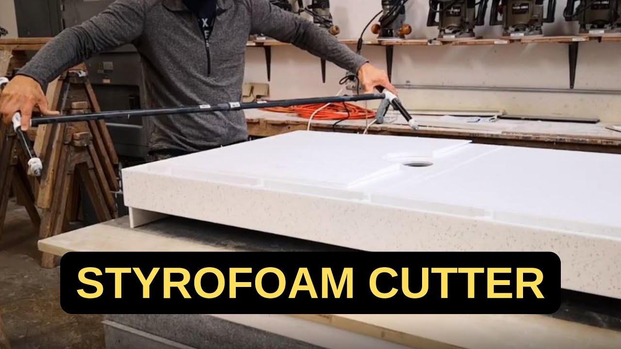 Corian Shower Pan Using A Styrofoam Cutter On Bottom Of Pan