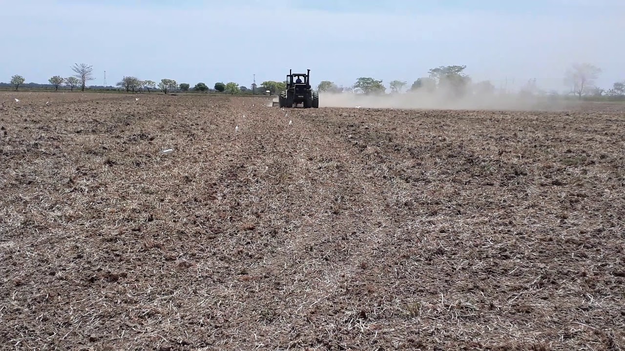 Preparacion de suelo en Seco para cultivo de Arroz Organico - YouTube