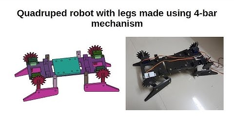 Quadruped robot with legs made using 4-bar mechanism