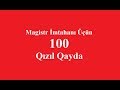 Magistr imtahanı Üçün 100 Qızıl Qayda