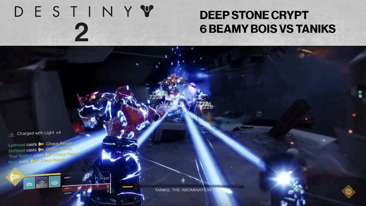 Six Beamy Bois vs Taniks | Deep Stone Crypt Raid | Destiny 2