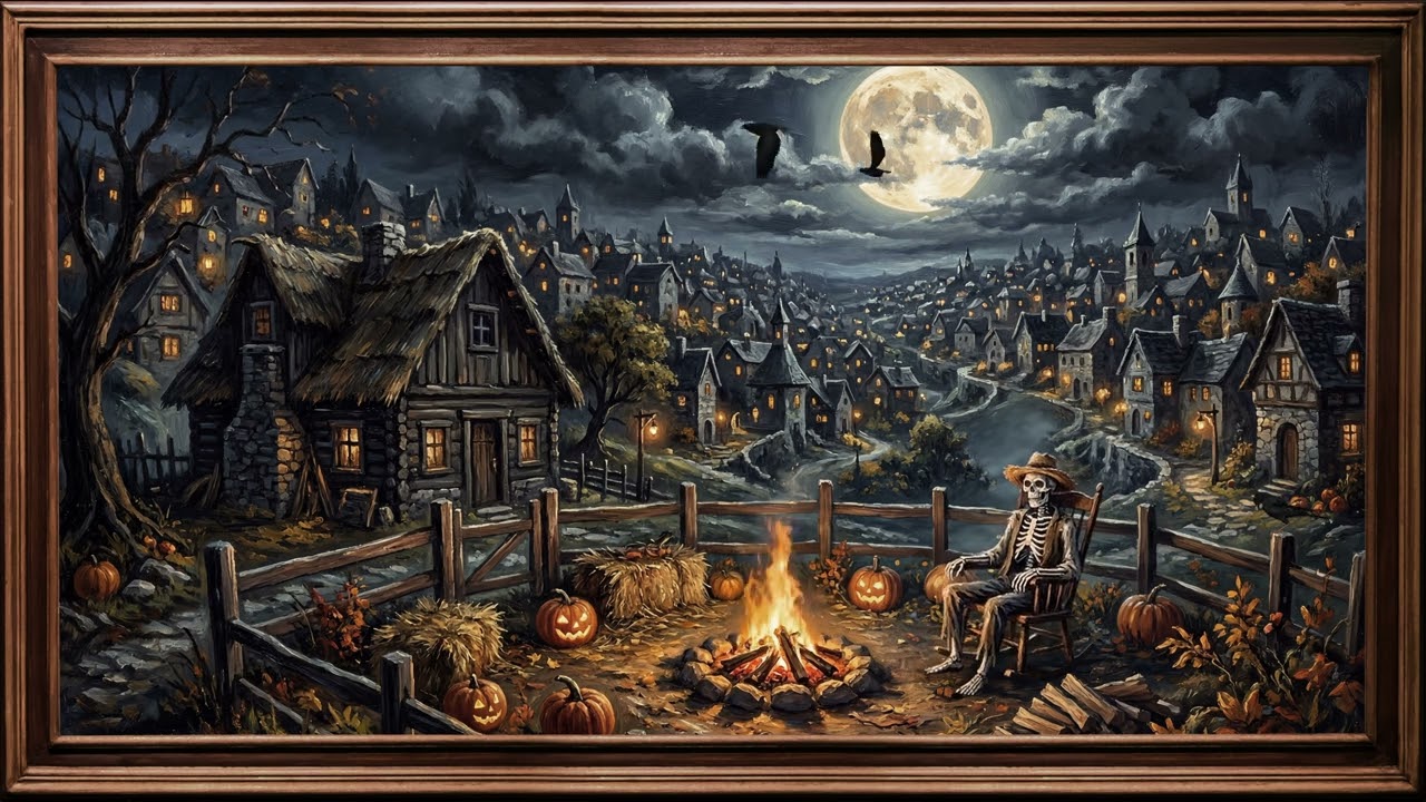 Haunted Village - Halloween Ambience  - Frame TV Art Screensaver