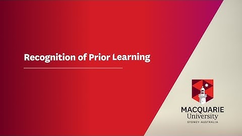 Recognition of Prior Learning