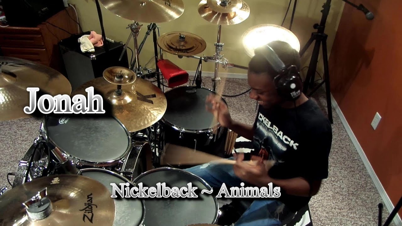 Nickelback Animals Drum Cover Jonah Age 14 Youtube