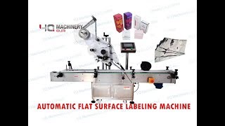 Top and bottom label application machine for boxes|flat surface sticker labeller