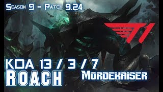T1 Roach MORDEKAISER vs PANTHEON Top - Patch 9.24 KR Ranked