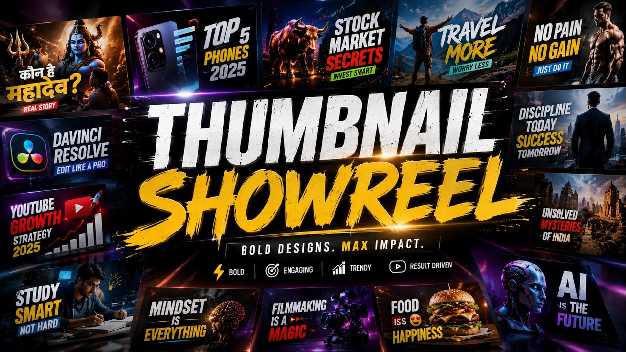 Thumbnail Design Showreel 2026 | Premium YouTube Thumbnails