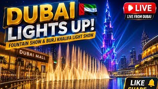 DUBAI LIGHTS UP! 🇦🇪 | Dubai Mall Fountain & Burj Khalifa Light Show  | LIVE DUBAI  screenshot 4