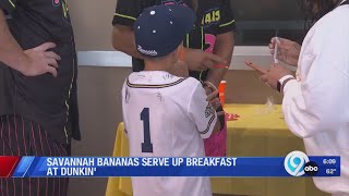 Savannah Bananas serve up breakfast at Dunkin'