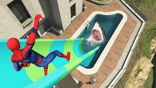 GTA 5 Shark Ragdolls | Spider-Man ep.1 (Funny Moments)