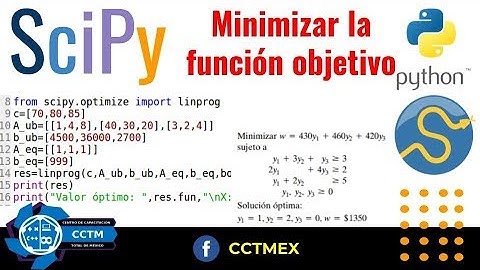 Minimizar la función objetivo|SciPy | Python |Investigación de operaciones| Muy Básico