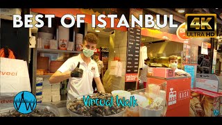 ⁴ᴷ⁵⁰🇹🇷 Istanbul Street Food and Restaurants that we passed while walking(ISTANBUL  WALK)