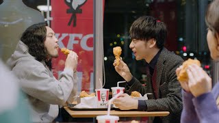 Creepy Nuts、KFC新CM出演で“夢ラジオ”実現！高畑充希とまさかの“ラップなし”コラボ　ブラックホットチキンTVCM「聞き耳」篇