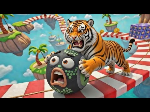 Going Balls !! Escape the Tiger !! Impossible Rolling Ball Level