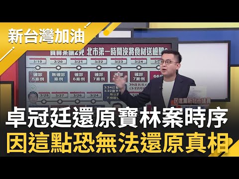 卓冠廷揭"這原因"恐無法還原寶林案真相! 還原寶林案發時序 北市府稽查第一時間沒食品採檢? 衛生局稱到場已無剩食 卓冠廷再曝案情關鍵疑點!｜許貴雅主持｜【新台灣加油 精彩】20240401｜三立新聞台