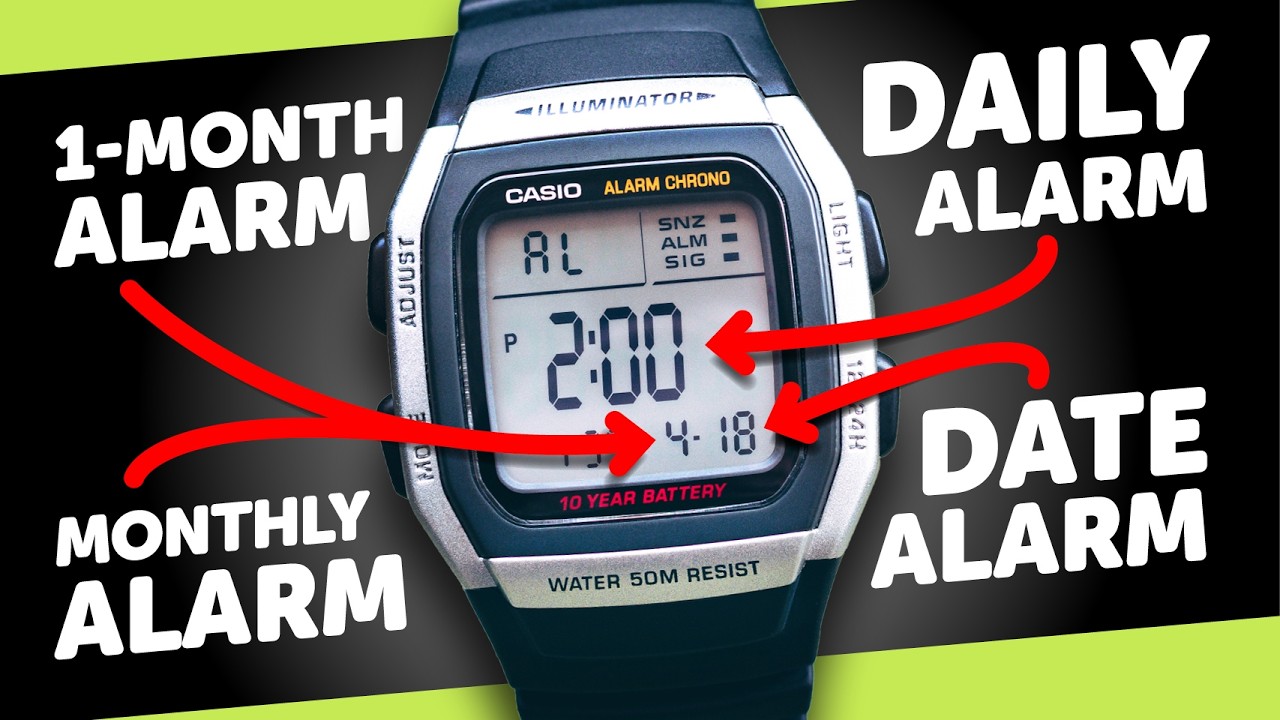 #CASIO W-96H (3239) Multifunction Alarm TUTORIAL - Daily, Monthly, 1 Month, and Date Alarms