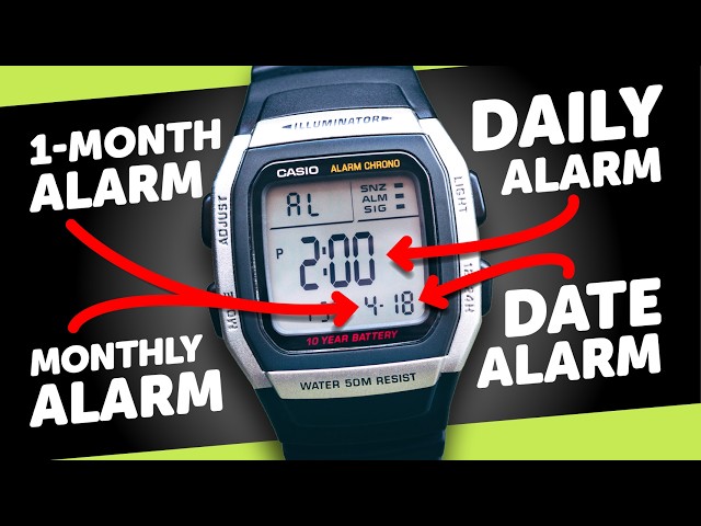 CASIO W-96H (3239) Multifunction Alarm TUTORIAL - Daily, Monthly