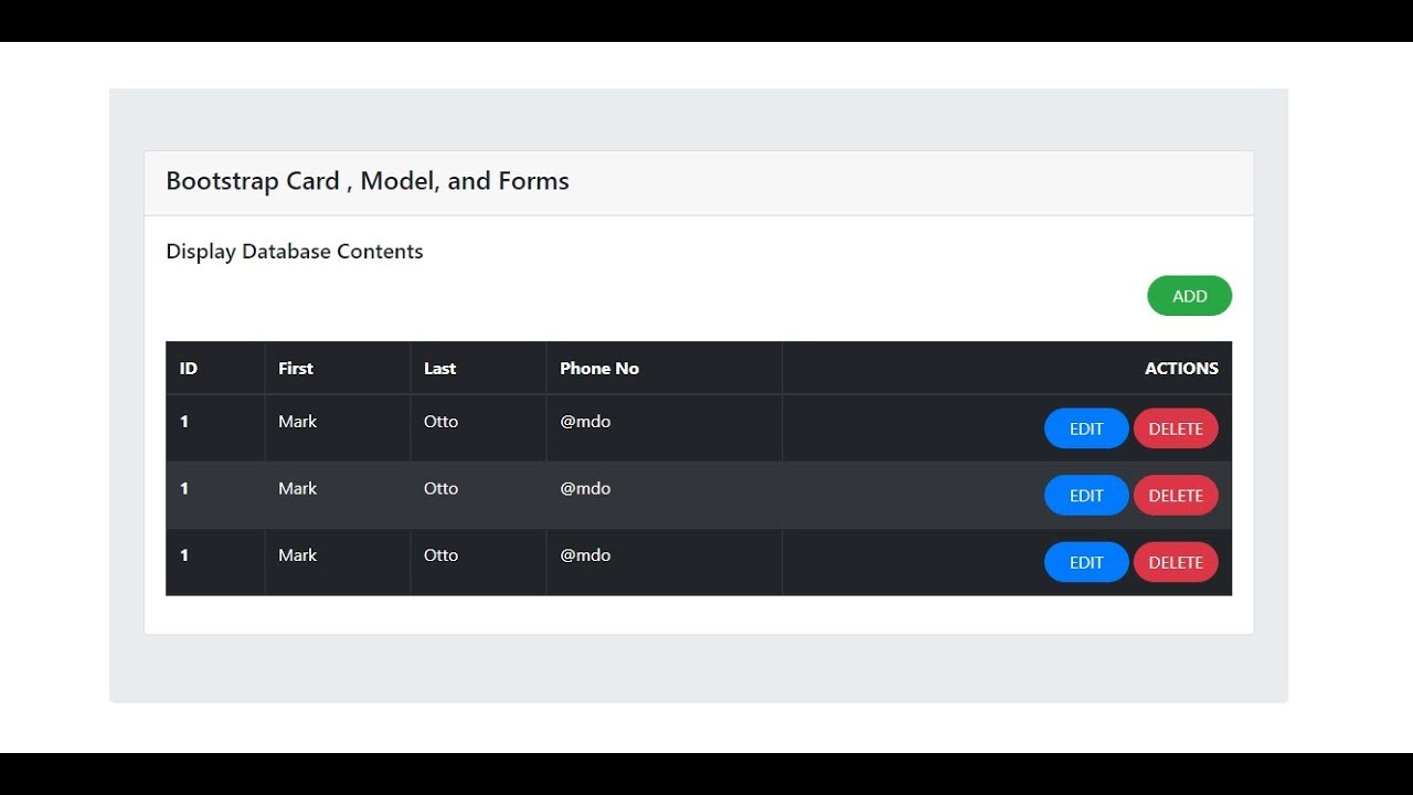 table bootstrap สวยๆ  2022  How to Design a Table and Buttons using Bootstrap 4