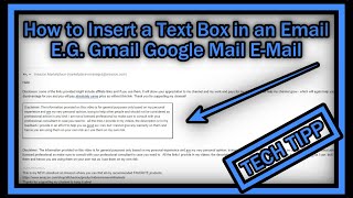 How to Insert a Text Box in an Email (e.g. Gmail, Google Mail, Other E-Mail Clients)?