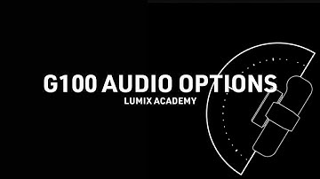 LUMIX Academy G100 | Audio Options
