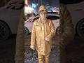 Gold man statue revealed how his daily routine works | #shortsfeed #shortsviral #shortvideo #shorts