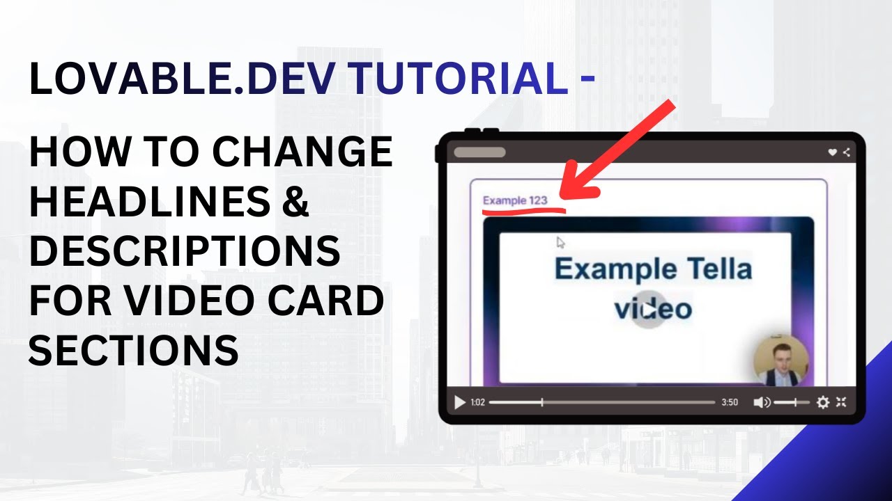 Lovable.dev Tutorial - How To Change Headlines & Descriptions For Video Card Sections