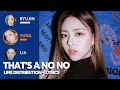 ITZY That S A No No Line Distribution Lyrics