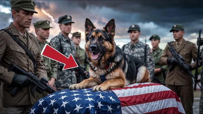 The dog jumped on the veteran's casket, barking desperately. When ...