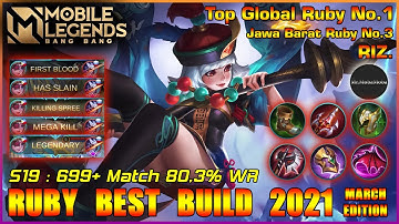 RUBY BEST BUILD 2021 ! COUNTER HAYABUSA EASILY ! Mobile Legends Top Global Ruby Gameplay By RIZ.