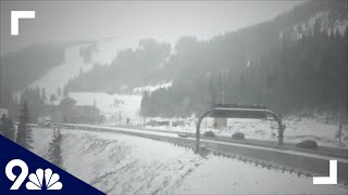 Slick roads, highway closures due to snow in Colorado