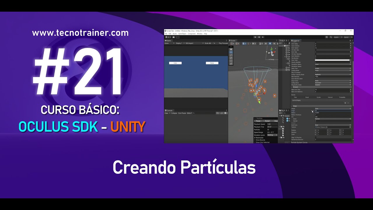 21.- Creando Partículas - Curso Oculus SDK Unity - YouTube