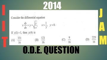 IIT JAM 2014 O.D.E. QUESTION BERNOULLI EQUATION