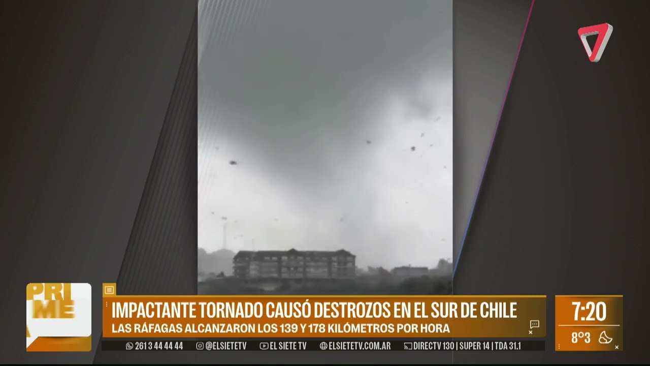 IMPACTANTE TORNADO causó destrozos en CHILE