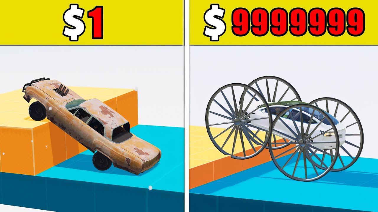 $1 to $1,000,000 vs Walls vs Steeps vs Gaps BeamNG.drive Challenge! 💥