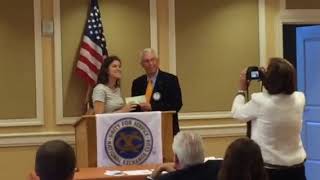 Lauren receiving the DH Rotary scholarship