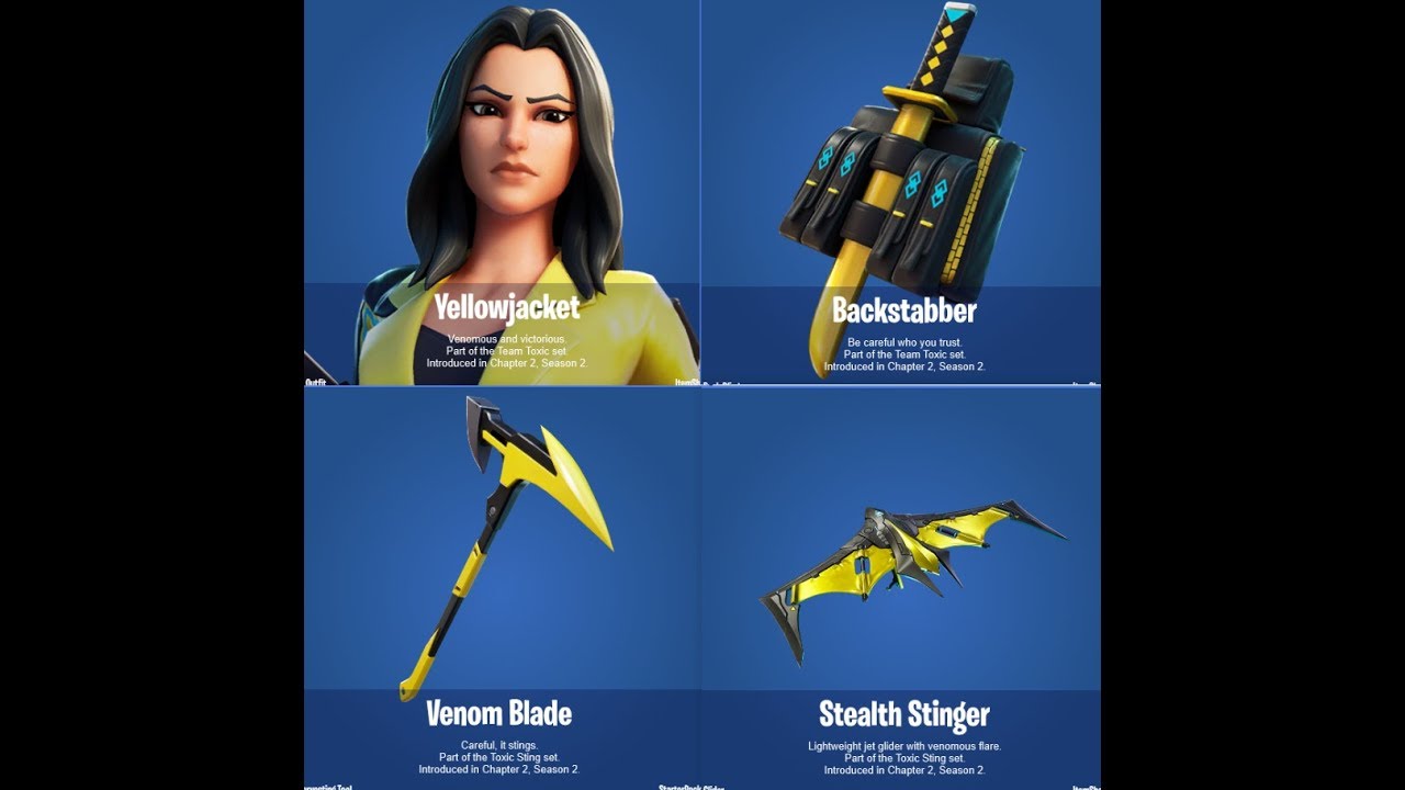 Fortnite New Starter Pack - Yellow jacket skin, venom ...