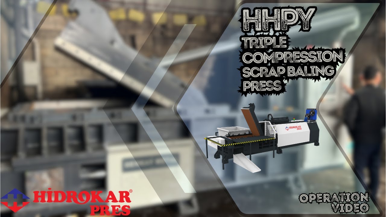 Пакетировочный пресс для металлолома с тройным сжатием - модель HHPY - Hidrokar Pres