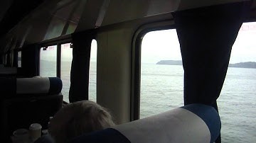 Amtrak Empire Builder alongside Puget Sound