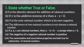Rational Numbers True or False | Class 8