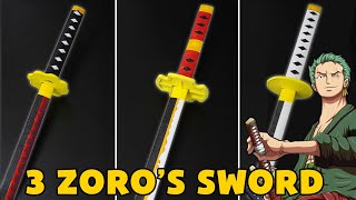 03 Easy Origami Paper ZORO's Swords One Piece||  Wado Ichimonji | Sandai Kitetsu |  Shusui