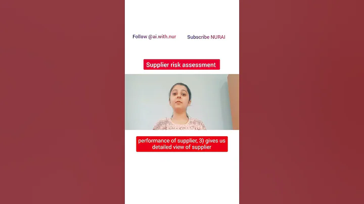 Supplier risk assessment #shorts #aiinbusiness #machinelearning #deeplearning #ai #python