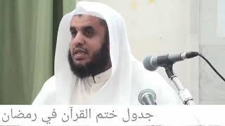 جدول ختم القرآن في رمضان