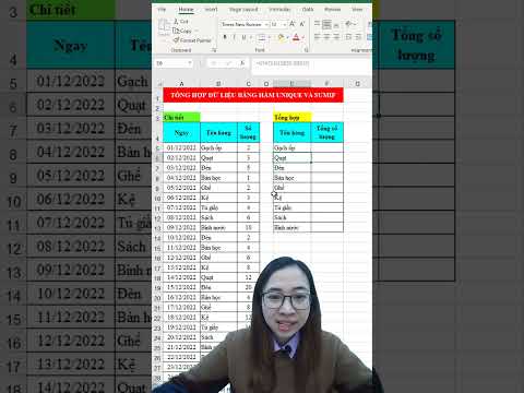 Mẹo Dễ Dàng tính tổng có điều kiện trong excel bằng hàm Unique và Sumif | Nguyễn Thị Hường 2023 mới nhất