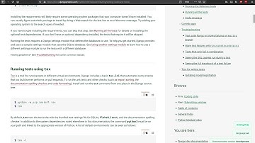 5. Contribute to open source project Django: Running Django source code tests locally