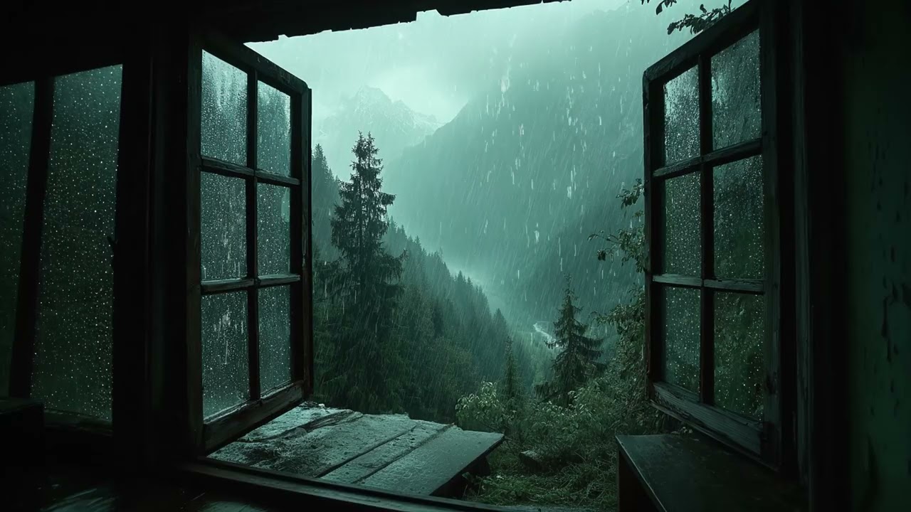 Midnight Rain Sanctuary | Gentle Rain Outside the Cozy Bedroom for ADHD Relief and Deep Relaxation