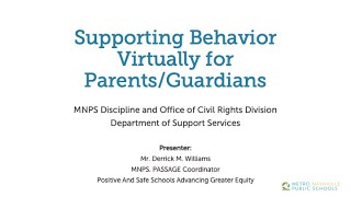 Supporting Behavior Virtually for Parents and Guardians Profile