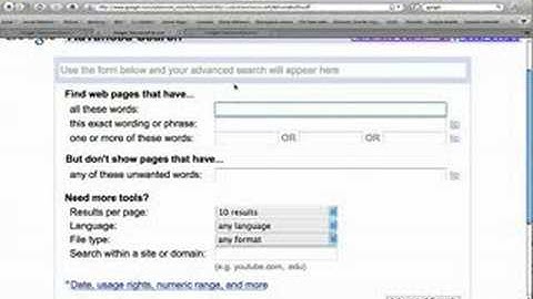 Google Advanced Search Tips