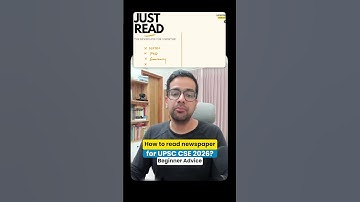 How to read newspaper for UPSC CSE 2026 | Beginner Advice